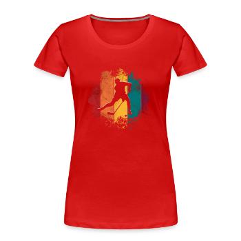 Unihockey - Frauen Premium Bio T-Shirt - Rot - Vorne - Mia (176cm)