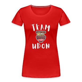 Udon Nouilles Japonaises Ramen Boîte de Nouilles Asiatiques - T-shirt bio Premium Femme - rouge - Devant - Mia (176cm)