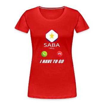 Saba calls to Lusiger flags saying - Women's Premium Organic T-Shirt - red - Front - Mia (176cm)
