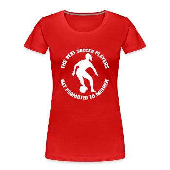 Joueuse de football Mère Football Maman Entraîneur de football - T-shirt bio Premium Femme - rouge - Devant - Mia (176cm)