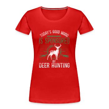 Buck Deer Hunting Hunter Vintage - Frauen Premium Bio T-Shirt - Rot - Vorne - Mia (176cm)