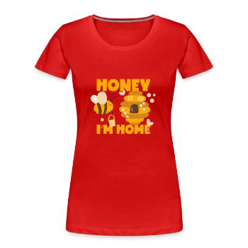 Honigbiene ist zu Hause - Frauen Premium Bio T-Shirt - Rot - Vorne - Mia (176cm)