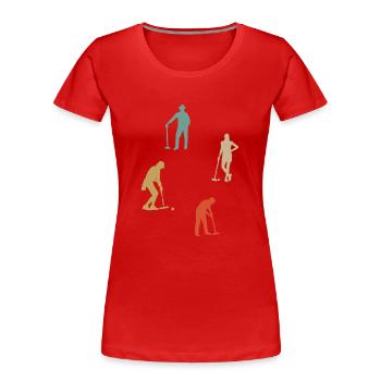 Krocket - Frauen Premium Bio T-Shirt - Rot - Vorne - Mia (176cm)
