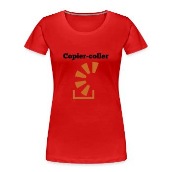 Copier Coller Programmer Software Developer Nerd G - Frauen Premium Bio T-Shirt - Rot - Vorne - Mia (176cm)