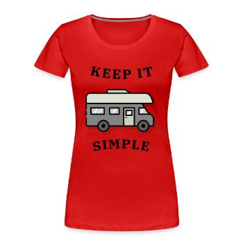 keep it simple - Women's Premium Organic T-Shirt - red - Front - Mia (176cm)