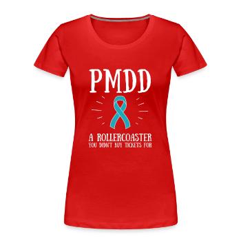 PMDD Awareness Premenstrual Syndrome Menstrual - Frauen Premium Bio T-Shirt - Rot - Vorne - Mia (176cm)