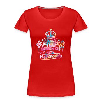Reine de la cour de récréation Retour à l’école - T-shirt bio Premium Femme - rouge - Devant - Mia (176cm)