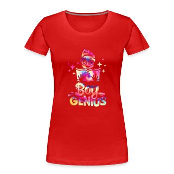 Boy Genius Retour à l’école - T-shirt bio Premium Femme - rouge - Devant - Mia (176cm)