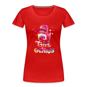 Fille Genius Retour à l’école - T-shirt bio Premium Femme - rouge - Devant - Mia (176cm)