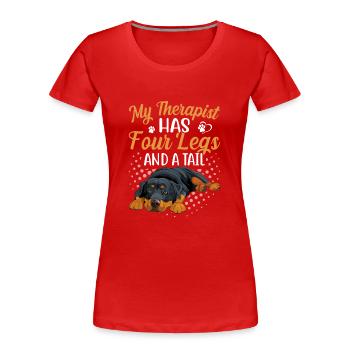 Rottweiler Therapeut Hat Vier Beine Lustige - Frauen Premium Bio T-Shirt - Rot - Vorne - Mia (176cm)