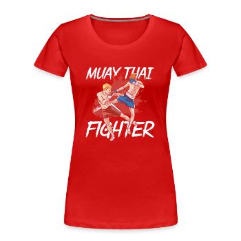 Muay Thai Kämpfer Kampfsport Kampf Kampfkunst - Frauen Premium Bio T-Shirt - Rot - Vorne - Mia (176cm)