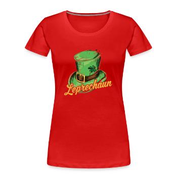 Leprechaun Goblin Irish St Patrick's Day Irish - Women's Premium Organic T-Shirt - red - Front - Mia (176cm)
