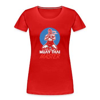 Muay Thai Master Martial Arts Fighter Fight - Women's Premium Organic T-Shirt - red - Front - Mia (176cm)