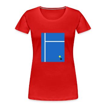 Illustration de tennis 2D Minimalisme Court de tennis - T-shirt bio Premium Femme - rouge - Devant - Mia (176cm)