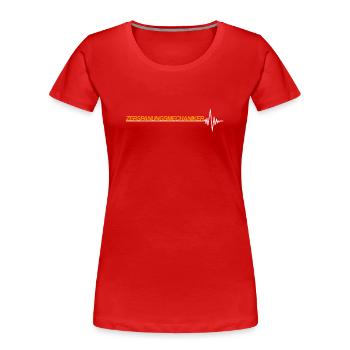 Opérateur de machine de découpe - T-shirt bio Premium Femme - rouge - Devant - Mia (176cm)