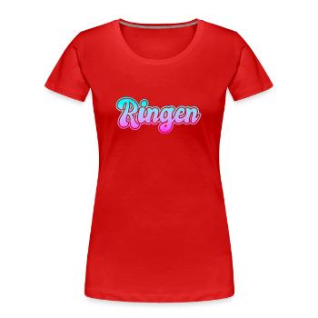 Ringen - Frauen Premium Bio T-Shirt - Rot - Vorne - Mia (176cm)