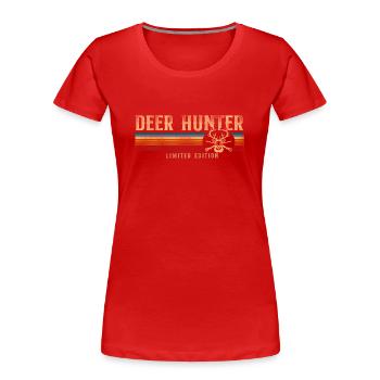 Chasseur de cerfs Buck Retro - T-shirt bio Premium Femme - rouge - Devant - Mia (176cm)
