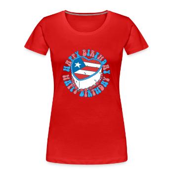 Happy Birthday Cake Puerto Rico Birthday - Women's Premium Organic T-Shirt - red - Front - Mia (176cm)