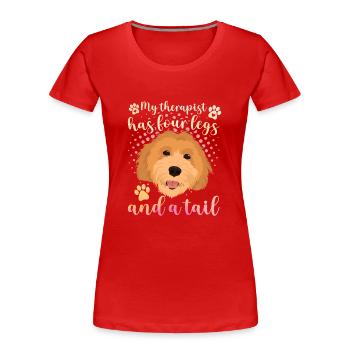 Goldendoodle Therapeut Hat Vier Beine Lustige - Frauen Premium Bio T-Shirt - Rot - Vorne - Mia (176cm)