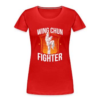 Wing Chun Kämpfer Trainer Kampfsport Kampfkunst - Frauen Premium Bio T-Shirt - Rot - Vorne - Mia (176cm)
