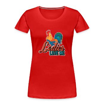 Dames M’aiment Drôle Poulet Papa Poulet Fermier Ch - T-shirt bio Premium Femme - rouge - Devant - Mia (176cm)