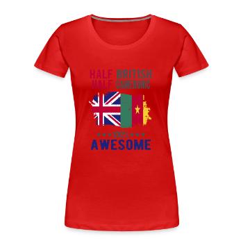 Halb Brite Halb Kameruner - Frauen Premium Bio T-Shirt - Rot - Vorne - Mia (176cm)