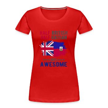 Halb Brite Halb Haitianer - Frauen Premium Bio T-Shirt - Rot - Vorne - Mia (176cm)