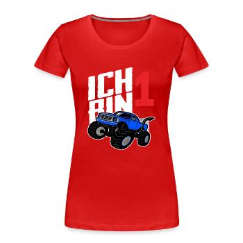 Monstertruck 1. Geburtstag Jungs Geschenk - Frauen Premium Bio T-Shirt - Rot - Vorne - Mia (176cm)