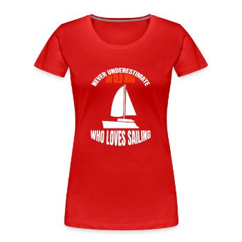 Voilier Marin Capitaine Voilier Voile Voile - T-shirt bio Premium Femme - rouge - Devant - Mia (176cm)