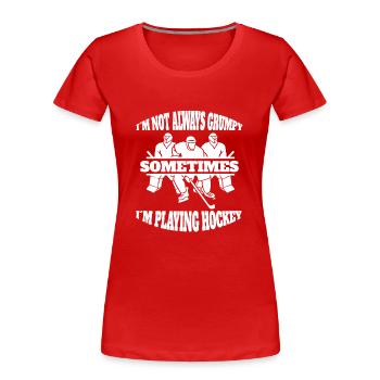 Hockey sur glace Cadeau Sports d’hiver Équipe de hockey sur glace - T-shirt bio Premium Femme - rouge - Devant - Mia (176cm)