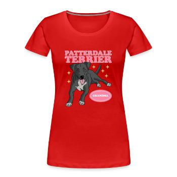 Patterdale Terrier Grandma | Dog Owner Gift - Women's Premium Organic T-Shirt - red - Front - Mia (176cm)