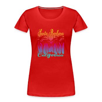 Vintage Santa Barbara California Surf - Women's Premium Organic T-Shirt - red - Front - Mia (176cm)