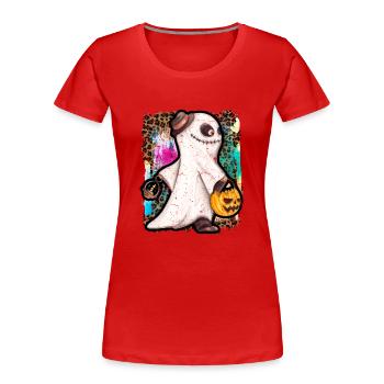 Halloween Zombie Ghost Tie Dye - T-shirt bio Premium Femme - rouge - Devant - Mia (176cm)