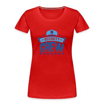 Sécurité du personnel de sécurité Videur de sécurité - T-shirt bio Premium Femme - rouge - Devant - Mia (176cm)