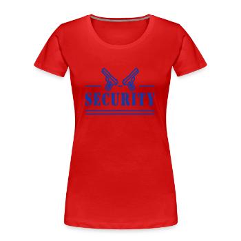 Videur de sécurité Garde de sécurité - T-shirt bio Premium Femme - rouge - Devant - Mia (176cm)