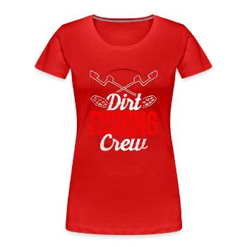 Équipe de pêche à la saleté Détection des métaux - T-shirt bio Premium Femme - rouge - Devant - Mia (176cm)