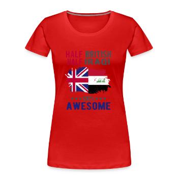 Half British Half Iraki - Women's Premium Organic T-Shirt - red - Front - Mia (176cm)