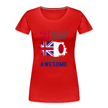 Half British Half Japanese - Women's Premium Organic T-Shirt - red - Front - Mia (176cm)