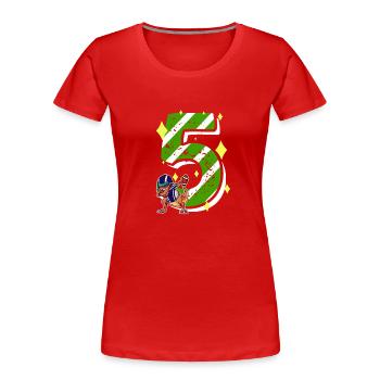 5 Jahre alter Dino American Football 5. B-day Dab - Frauen Premium Bio T-Shirt - Rot - Vorne - Mia (176cm)