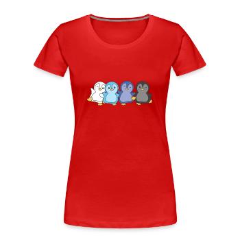 transmasc Flagge Pride LGBTQ süße Pinguin - Frauen Premium Bio T-Shirt - Rot - Vorne - Mia (176cm)