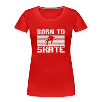 skaten - Frauen Premium Bio T-Shirt - Rot - Vorne - Mia (176cm)