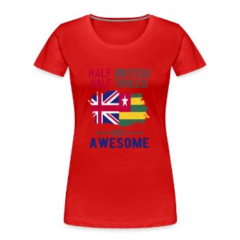 Halb Brite Halb Tongolese - Frauen Premium Bio T-Shirt - Rot - Vorne - Mia (176cm)