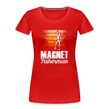 Magnetfischer Magnet Magnetfischen - Frauen Premium Bio T-Shirt - Rot - Vorne - Mia (176cm)