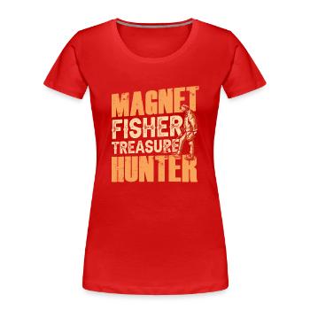 Magnet Fischer Treasure Hunter Pêche magnétique - T-shirt bio Premium Femme - rouge - Devant - Mia (176cm)