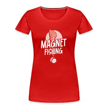 Magnetfischen Magnet Magnetfischer - Frauen Premium Bio T-Shirt - Rot - Vorne - Mia (176cm)