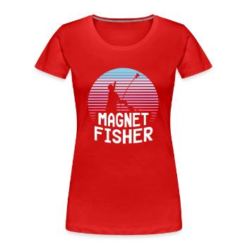 Magnetfischer Magnet Magnetfischen - Frauen Premium Bio T-Shirt - Rot - Vorne - Mia (176cm)