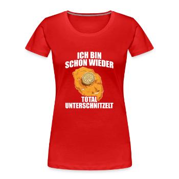 Total unterschnitzelt Schnitzel - Frauen Premium Bio T-Shirt - Rot - Vorne - Mia (176cm)