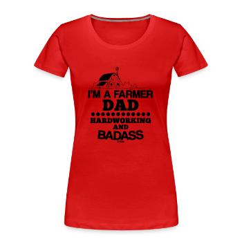 père agriculteur - T-shirt bio Premium Femme - rouge - Devant - Mia (176cm)