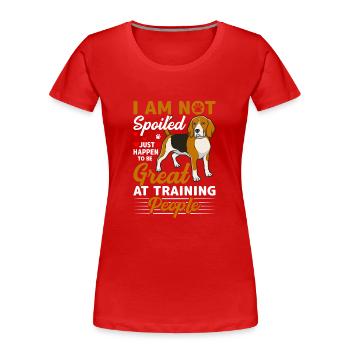 Beagle je ne suis pas gâté drôle - T-shirt bio Premium Femme - rouge - Devant - Mia (176cm)