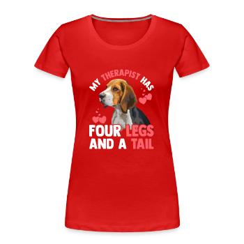 Beagle Therapeut Hat Vier Beine Lustige - Frauen Premium Bio T-Shirt - Rot - Vorne - Mia (176cm)
